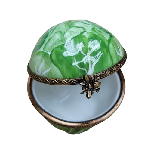 Lush Green Cabbage Limoges Box for Home Decor Porcelain Limoges vegetable French Trinket Box