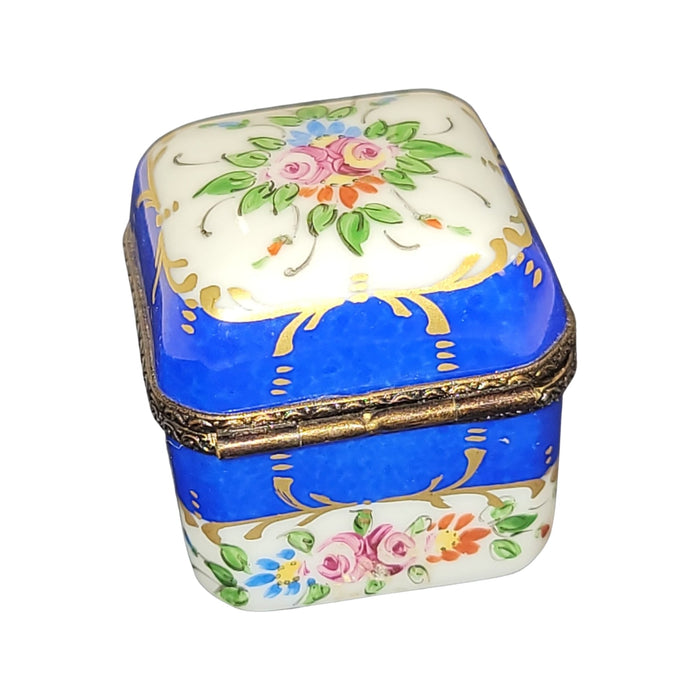 Luxury Blue Perfume Box for Elegant Gifting Porcelain Limoges Perfume French Trinket Box
