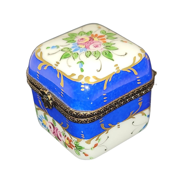 Luxury Blue Perfume Box for Elegant Gifting Porcelain Limoges Perfume French Trinket Box