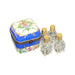 Luxury Blue Perfume Box for Elegant Gifting Porcelain Limoges Perfume French Trinket Box