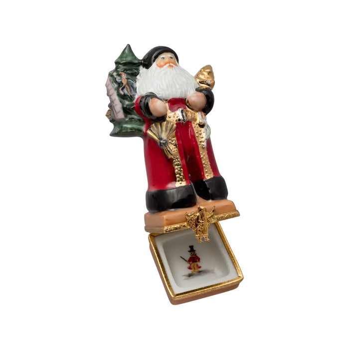 Santa Claus Limoges Box for Holiday Cheer Porcelain Limoges Santa Claus French Trinket Box