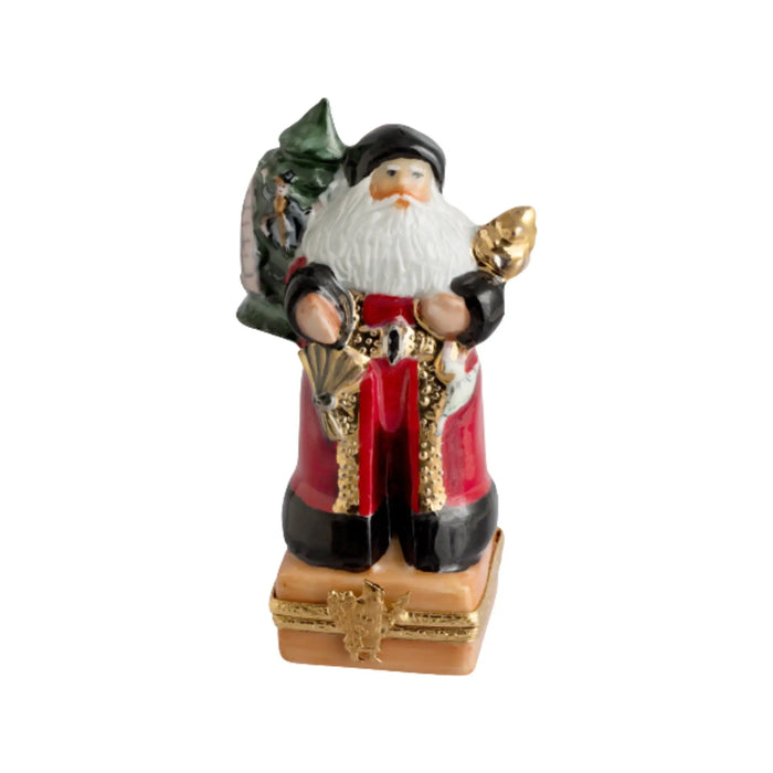 Santa Claus Limoges Box for Holiday Cheer Porcelain Limoges Santa Claus French Trinket Box