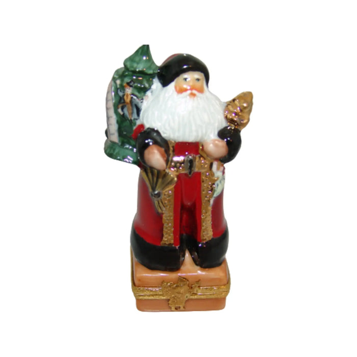 Santa Claus Limoges Box for Holiday Cheer Porcelain Limoges Santa Claus French Trinket Box