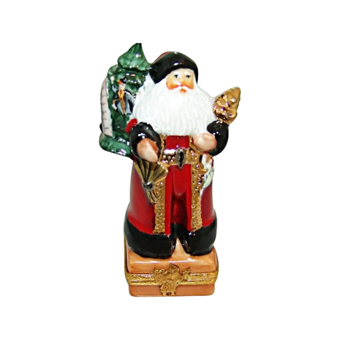 Santa Claus Limoges Box for Holiday Cheer Porcelain Limoges Santa Claus French Trinket Box