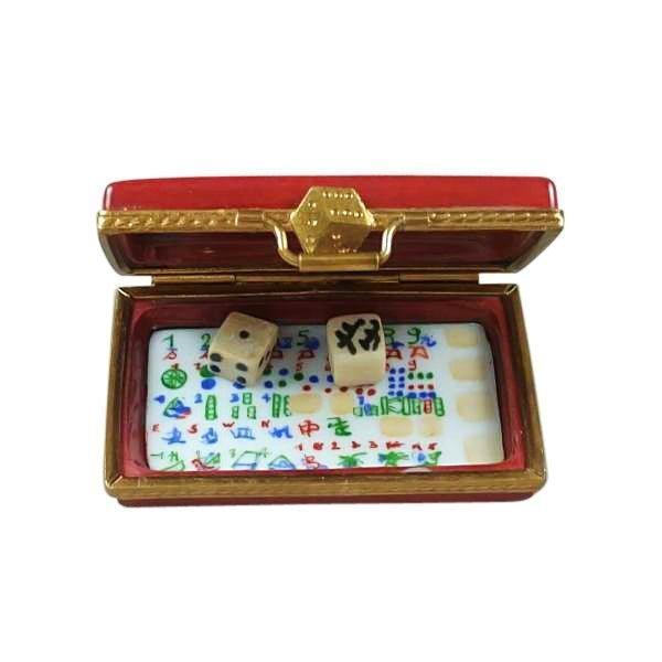 Limoges Mahjong Set for Collectors Porcelain Limoges games travel French Trinket Box