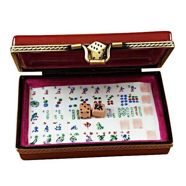 Limoges Mahjong Set for Collectors Porcelain Limoges games travel French Trinket Box