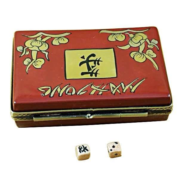 Limoges Mahjong Set for Collectors Porcelain Limoges games travel French Trinket Box