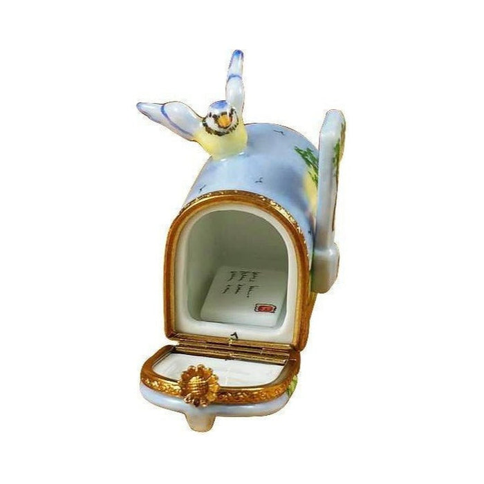 Artisan-painted Mailbox with Landscape Removable Limoges box from France, a cherished collectible