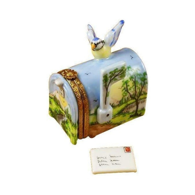 Mailbox with Landscape Removable by Rochard, an authentic French Limoges box from Limoges Boutique