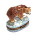 Majestic Brown Bear Limoges Box for Nature Lovers Porcelain Limoges bear French Trinket Box