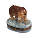Majestic Brown Bear Limoges Box for Nature Lovers Porcelain Limoges bear French Trinket Box