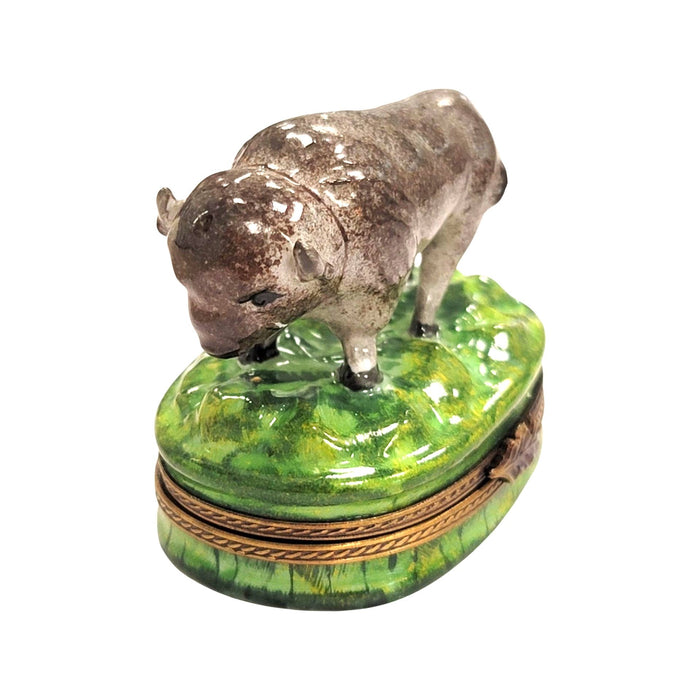 Majestic Buffalo Figurine for Collectors Porcelain Limoges limoges boxes farm animal French Trinket Box