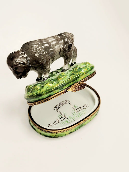 Majestic Buffalo Figurine for Collectors Porcelain Limoges limoges boxes farm animal French Trinket Box