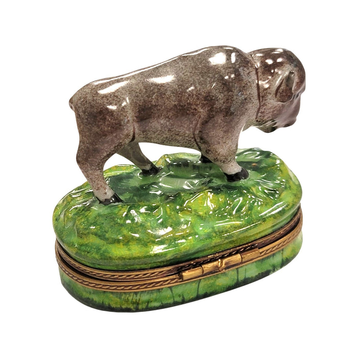 Majestic Buffalo Figurine for Collectors Porcelain Limoges limoges boxes farm animal French Trinket Box