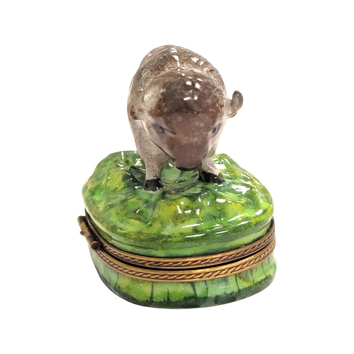 Majestic Buffalo Figurine for Collectors Porcelain Limoges limoges boxes farm animal French Trinket Box
