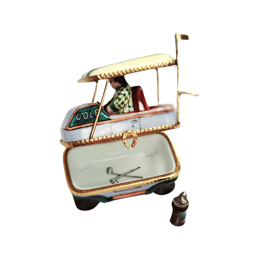 Golf Cart Figurine for Golf Lovers Porcelain Limoges golf French Trinket Box