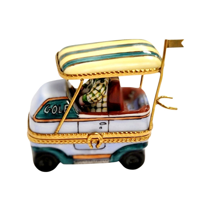 Golf Cart Figurine for Golf Lovers Porcelain Limoges golf French Trinket Box