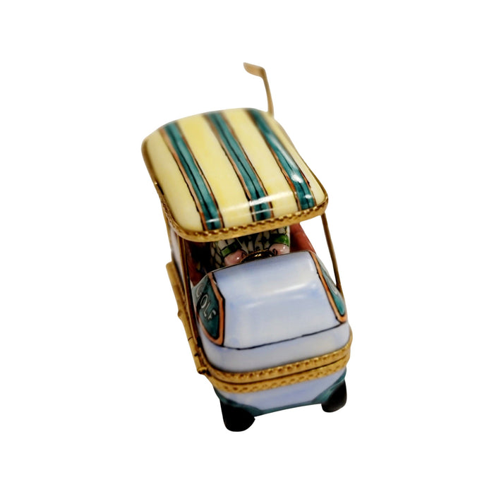 Golf Cart Figurine for Golf Lovers Porcelain Limoges golf French Trinket Box