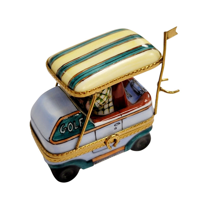 Golf Cart Figurine for Golf Lovers Porcelain Limoges golf French Trinket Box