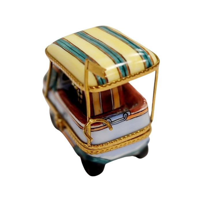 Golf Cart Figurine for Golf Lovers Porcelain Limoges golf French Trinket Box
