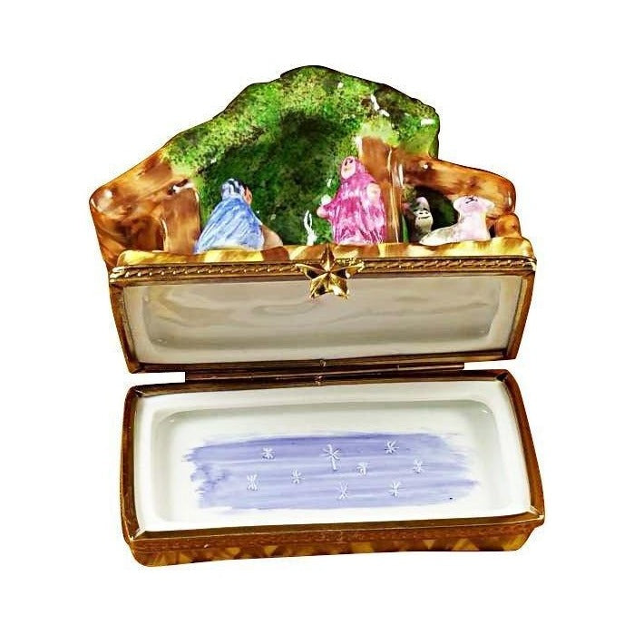 Every brushstroke by hand on the Manger Nativity for Christmas Limoges box from France