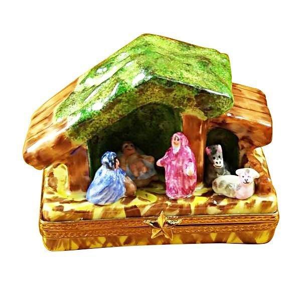Manger Nativity Box for Christmas Joy Porcelain Limoges nativity French Trinket Box