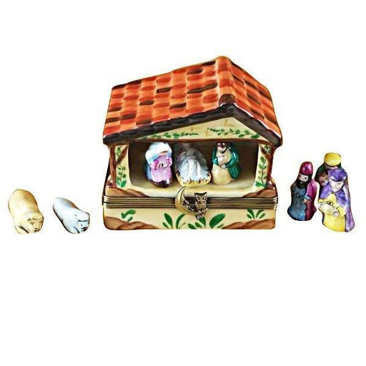 Manger Scene for Christmas Celebration Porcelain Limoges Nativity French Trinket Box