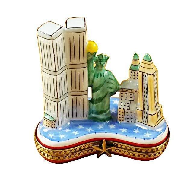 Manhattan Skyline Limoges Box for NYC Lovers Porcelain Limoges united states Travel monuments French Trinket Box