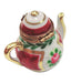 Maroon Floral Limoges Teapot for Tea Lovers Porcelain Limoges China French Trinket Box