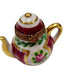 Maroon Floral Limoges Teapot for Tea Lovers Porcelain Limoges China French Trinket Box