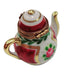 Maroon Floral Limoges Teapot for Tea Lovers Porcelain Limoges China French Trinket Box