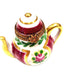 Maroon Floral Limoges Teapot for Tea Lovers Porcelain Limoges China French Trinket Box