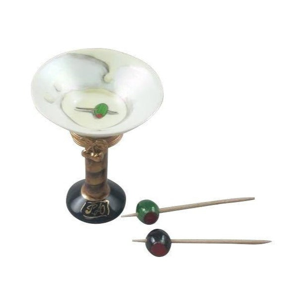 Martini Glass with Olives Limoges box, an heirloom-quality piece for collectors