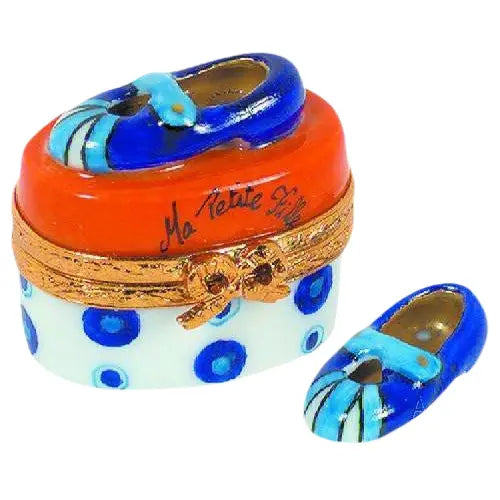 Mary Jane Shoes for Collectors Delight Porcelain Limoges Shoes French Trinket Box