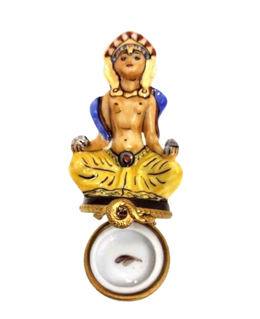Meditating Egyptian Limoges Box for Spiritual Collectors Porcelain Limoges travel myth French Trinket Box