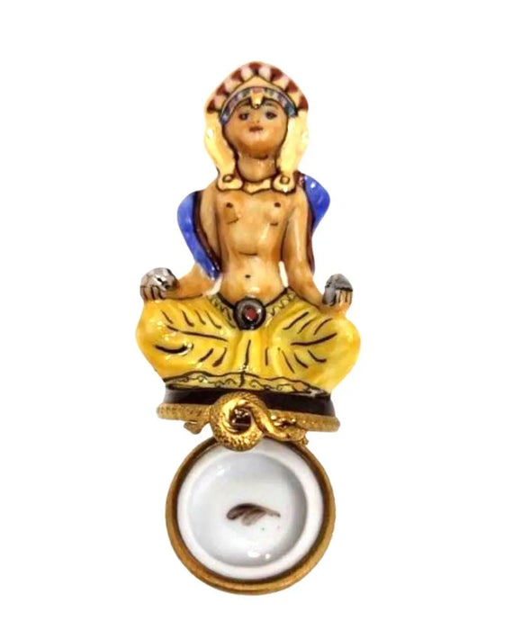 Meditating Egyptian Limoges Box for Spiritual Collectors Porcelain Limoges travel myth French Trinket Box