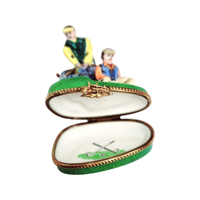Golfing Men Limoges Box for Sports Lovers Porcelain Limoges golf French Trinket Box