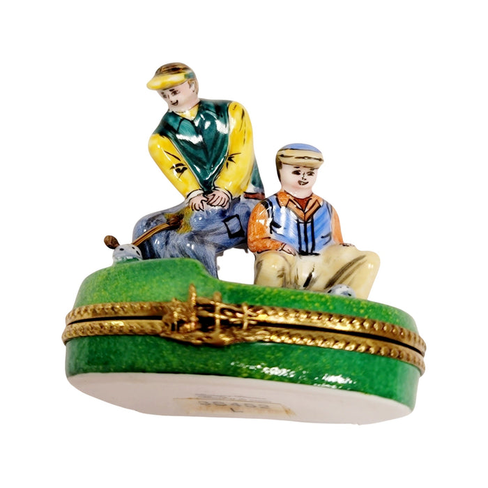 Golfing Men Limoges Box for Sports Lovers Porcelain Limoges golf French Trinket Box