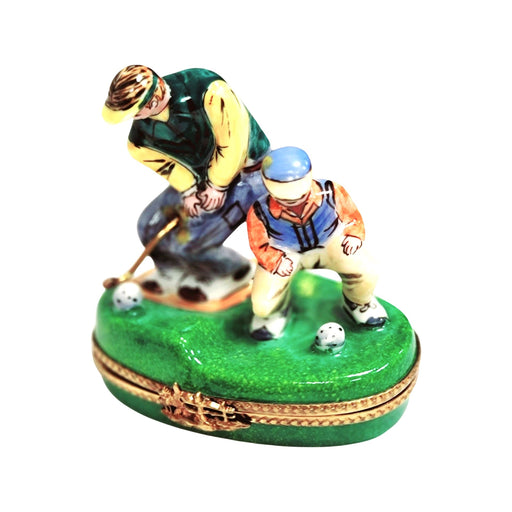 Golfing Men Limoges Box for Sports Lovers Porcelain Limoges golf French Trinket Box