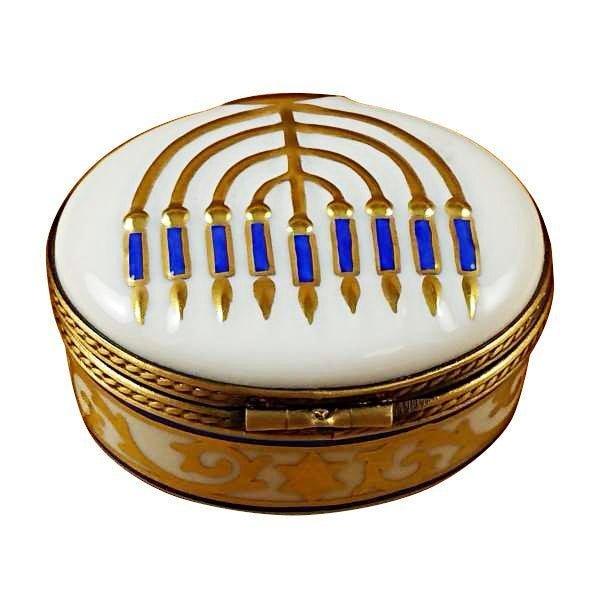 Menorah Limoges Box for Collectors Porcelain Limoges jewish French Trinket Box