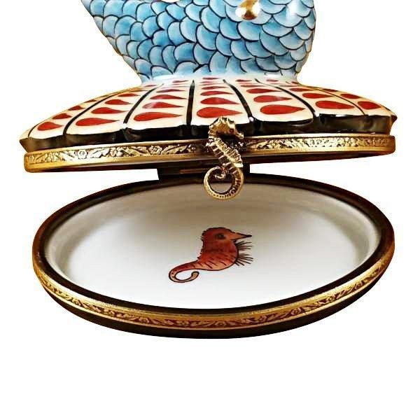 Mermaid Limoges Box Treasure Porcelain Limoges Fish ocean beach baby literature French Trinket Box