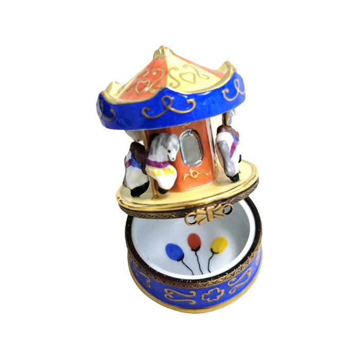Merry Go Round Carousel Charm for Collectors Porcelain Limoges Carnival French Trinket Box