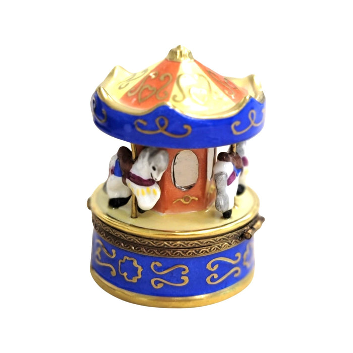 Merry Go Round Carousel Charm for Collectors Porcelain Limoges Carnival French Trinket Box