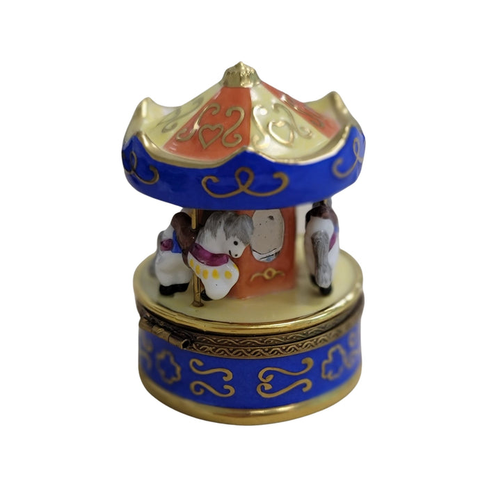 Merry Go Round Carousel Charm for Collectors Porcelain Limoges Carnival French Trinket Box