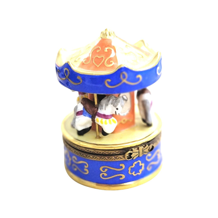 Merry Go Round Carousel Charm for Collectors Porcelain Limoges Carnival French Trinket Box