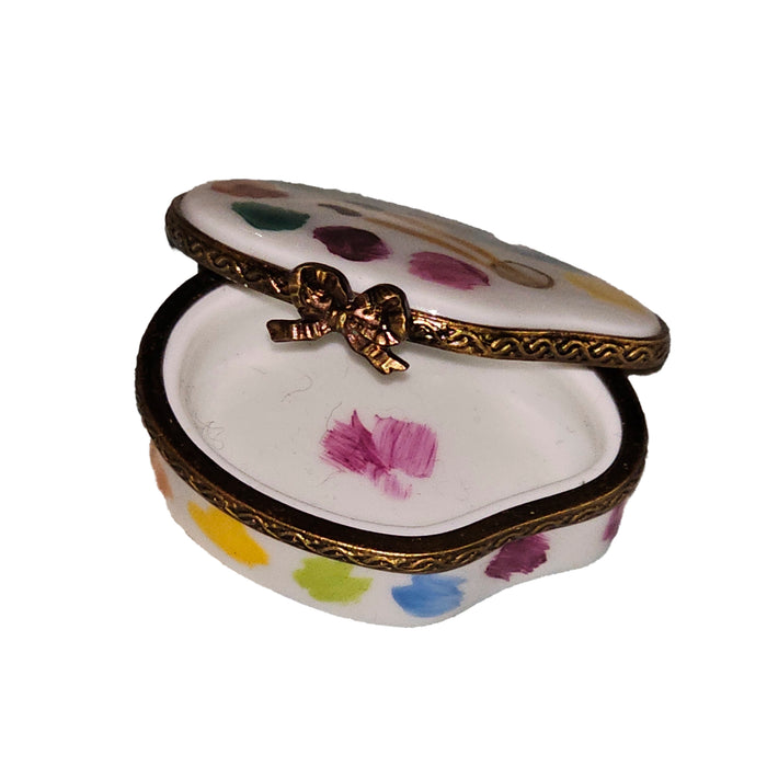 Artist Palette Figurine for Creatives Porcelain Limoges Fine Art French Trinket Box