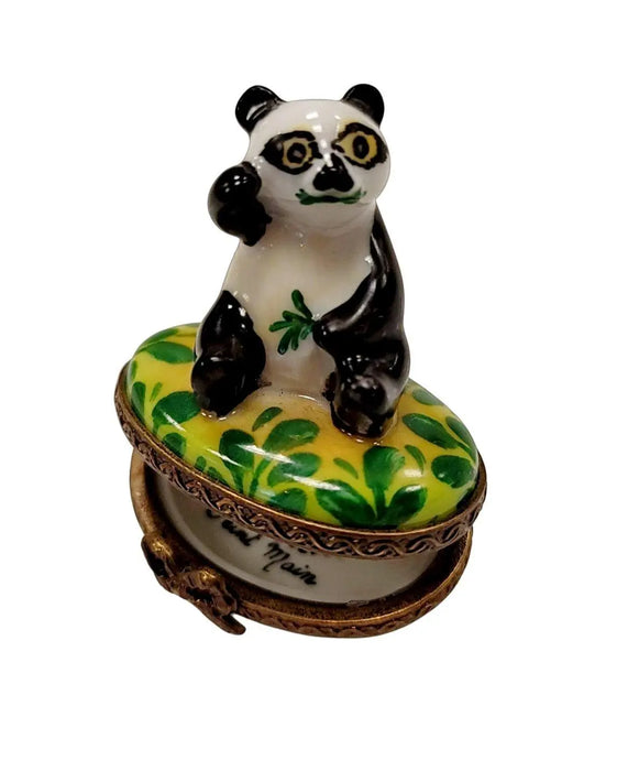 Mini Panda Bear Limoges Box for Collectors Porcelain Limoges bear French Trinket Box
