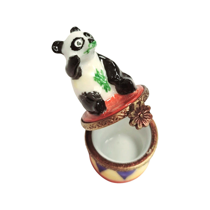 Mini Panda Limoges Box for Collectors Porcelain Limoges bear French Trinket Box