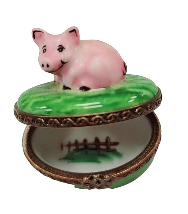 Mini Pig Limoges Box Treasure Porcelain Limoges pig French Trinket Box