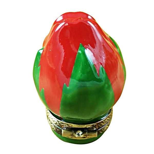 Mini Red Rosebud Box for Home Decor Porcelain Limoges flowers French Trinket Box
